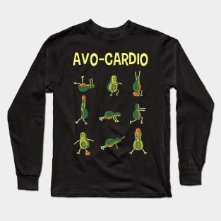 Avo Cardio Avocado Fitness Gift Long Sleeve T-Shirt